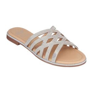 Good Choice Womens 7 M Silver Strappy Slip On Flat Sandals NIB SO5